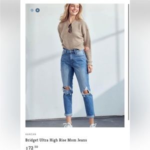 KanCan Bridget Ultra High Rise Mom Jeans